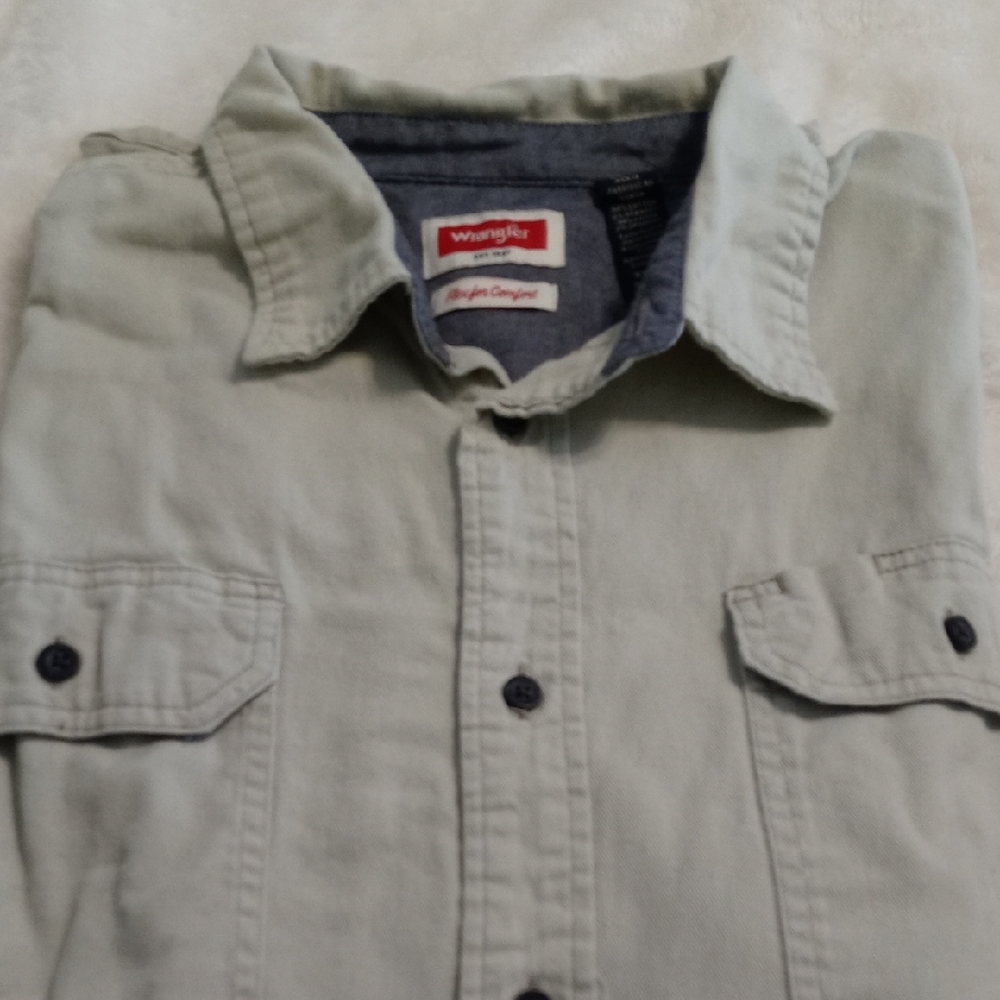 Wrangler Gray Casual Button-Up Shirt